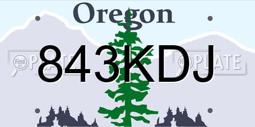843KDJ Oregon License Plate
