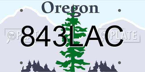843LAC Oregon License Plate
