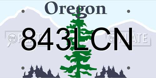 843LCN Oregon License Plate