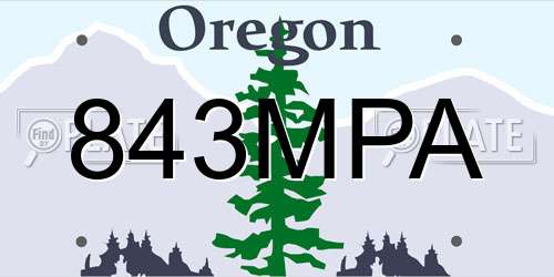 843MPA Oregon License Plate