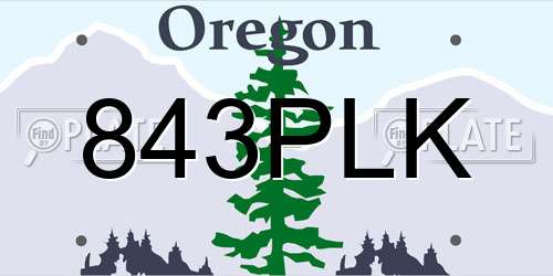 843PLK Oregon License Plate