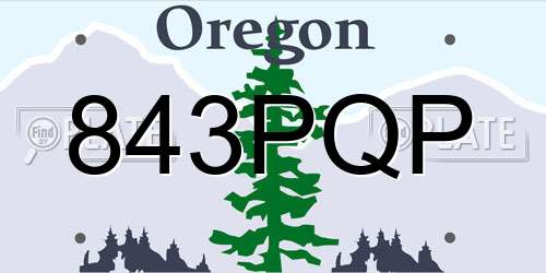 843PQP Oregon License Plate