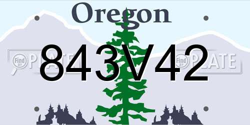 843V42 Oregon License Plate