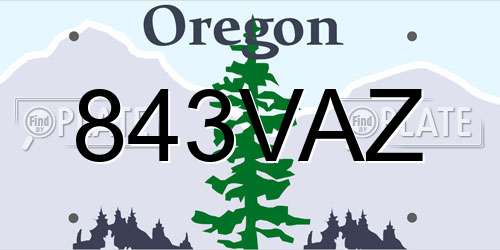 843VAZ Oregon License Plate