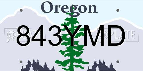 843YMD Oregon License Plate