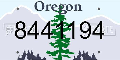 8441194 Oregon License Plate