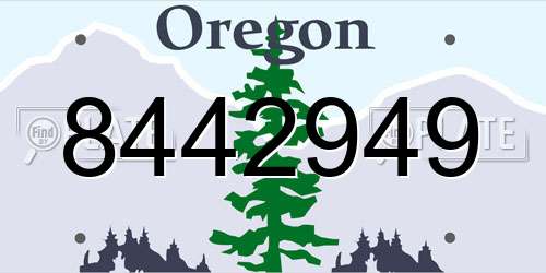 8442949 Oregon License Plate