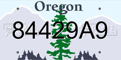 84429A9 Oregon License Plate
