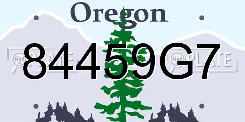 84459G7 Oregon License Plate