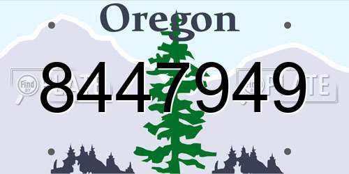 8447949 Oregon License Plate