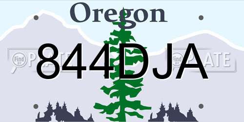 844DJA Oregon License Plate