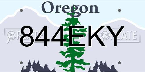 844EKY Oregon License Plate
