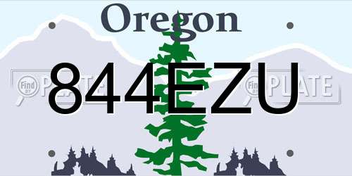 844EZU Oregon License Plate