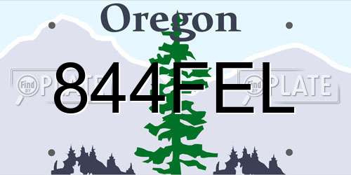 844FEL Oregon License Plate