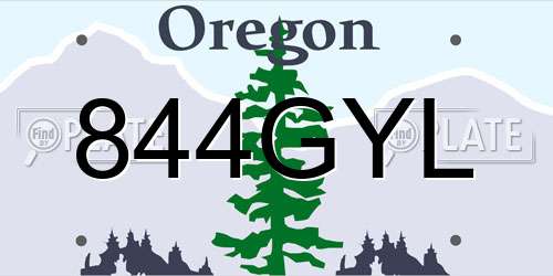 844GYL Oregon License Plate