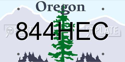 844HEC Oregon License Plate