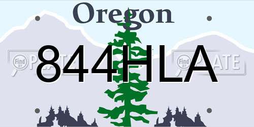 844HLA Oregon License Plate