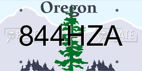 844HZA Oregon License Plate