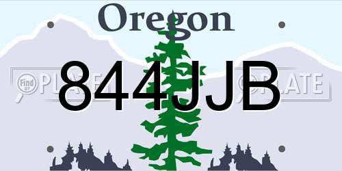 844JJB Oregon License Plate