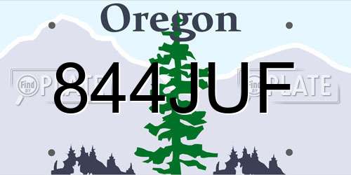 844JUF Oregon License Plate