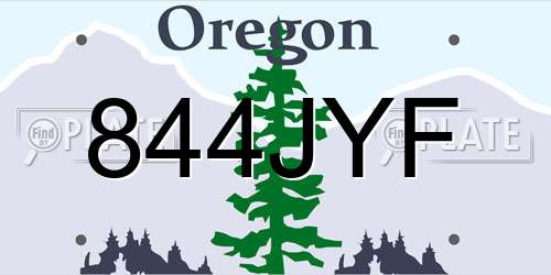 844JYF Oregon License Plate