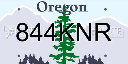 844KNR Oregon License Plate