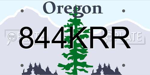 844KRR Oregon License Plate