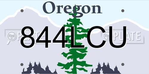 844LCU Oregon License Plate
