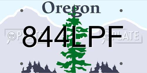 844LPF Oregon License Plate