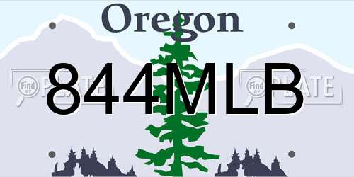844MLB Oregon License Plate