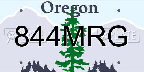 844MRG Oregon License Plate