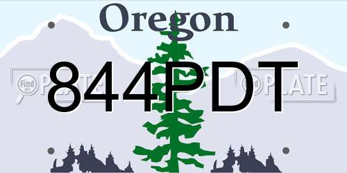 844PDT Oregon License Plate