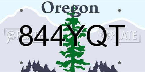 844YQT Oregon License Plate