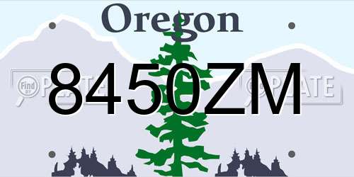 8450ZM Oregon License Plate