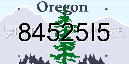 84525I5 Oregon License Plate