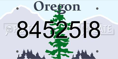 84525I8 Oregon License Plate