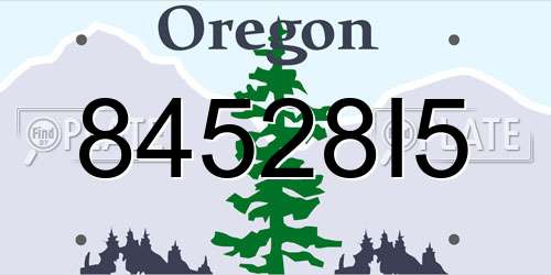 84528I5 Oregon License Plate
