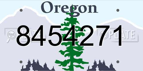 8454271 Oregon License Plate