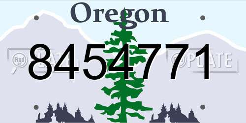 8454771 Oregon License Plate
