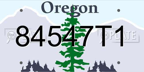 84547T1 Oregon License Plate