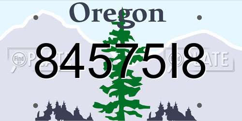 84575I8 Oregon License Plate