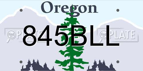 845BLL Oregon License Plate