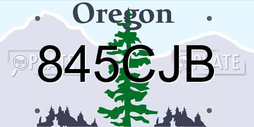845CJB Oregon License Plate