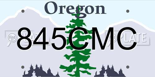 845CMC Oregon License Plate