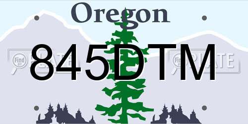 845DTM Oregon License Plate