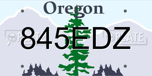 845EDZ Oregon License Plate
