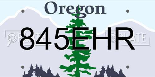 845EHR Oregon License Plate