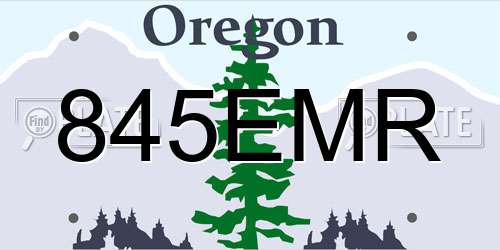 845EMR Oregon License Plate