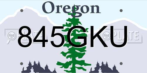 845GKU Oregon License Plate