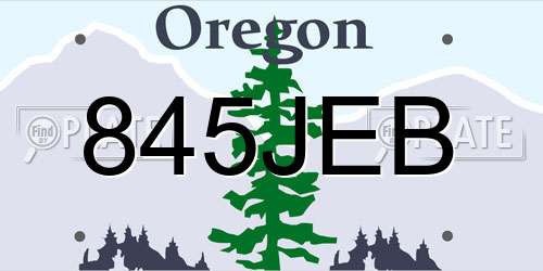 845JEB Oregon License Plate